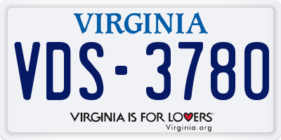 VA license plate VDS3780