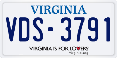 VA license plate VDS3791