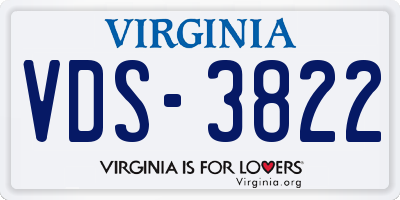 VA license plate VDS3822