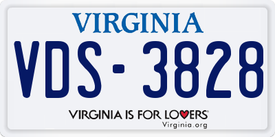 VA license plate VDS3828
