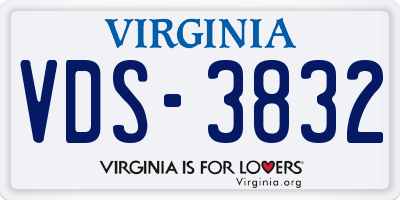 VA license plate VDS3832