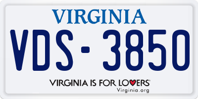VA license plate VDS3850