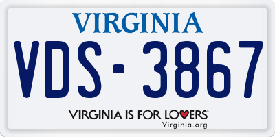 VA license plate VDS3867