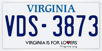 VA license plate VDS3873