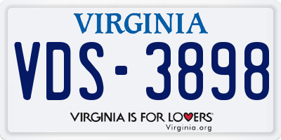 VA license plate VDS3898