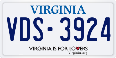 VA license plate VDS3924