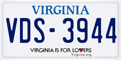 VA license plate VDS3944