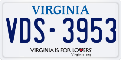 VA license plate VDS3953