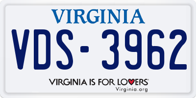 VA license plate VDS3962