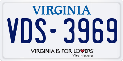 VA license plate VDS3969