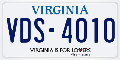 VA license plate VDS4010
