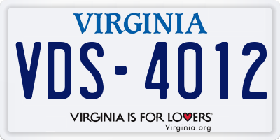 VA license plate VDS4012
