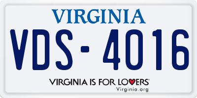VA license plate VDS4016