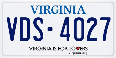VA license plate VDS4027
