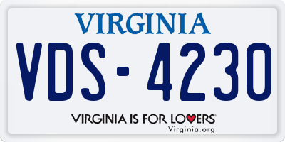 VA license plate VDS4230
