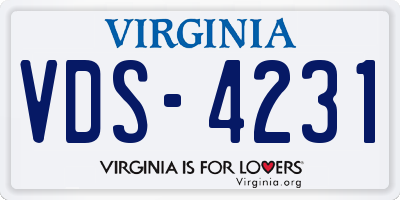 VA license plate VDS4231