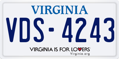 VA license plate VDS4243