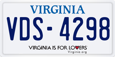 VA license plate VDS4298
