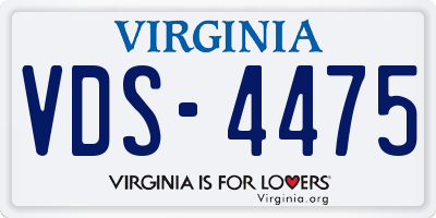 VA license plate VDS4475
