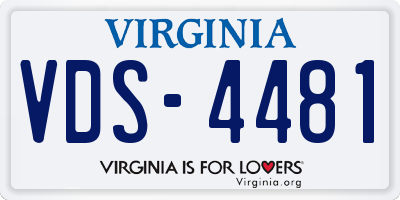 VA license plate VDS4481