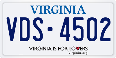 VA license plate VDS4502
