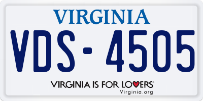 VA license plate VDS4505