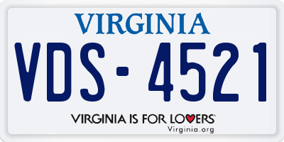 VA license plate VDS4521