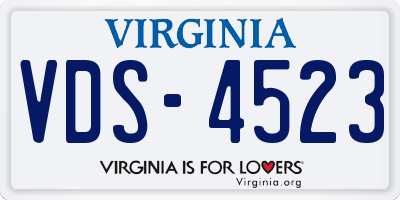 VA license plate VDS4523