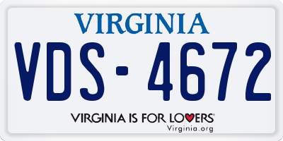 VA license plate VDS4672