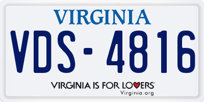 VA license plate VDS4816