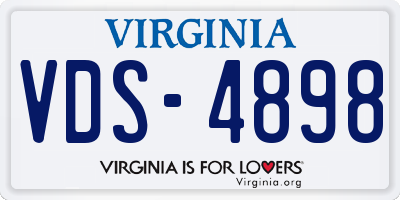 VA license plate VDS4898