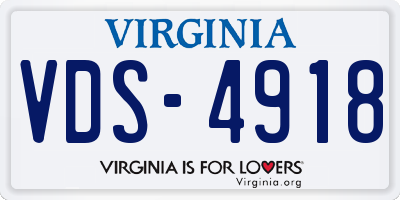 VA license plate VDS4918