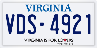 VA license plate VDS4921