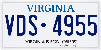 VA license plate VDS4955
