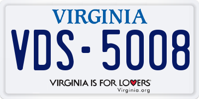 VA license plate VDS5008