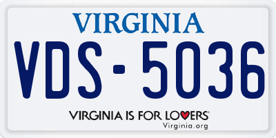VA license plate VDS5036