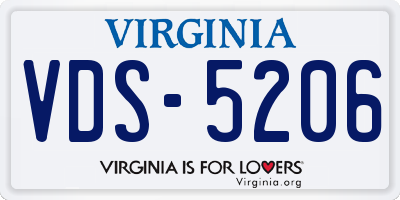 VA license plate VDS5206