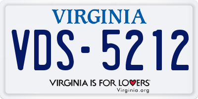 VA license plate VDS5212