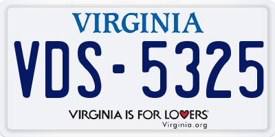 VA license plate VDS5325