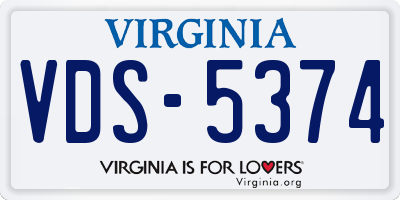 VA license plate VDS5374
