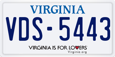 VA license plate VDS5443