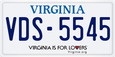 VA license plate VDS5545