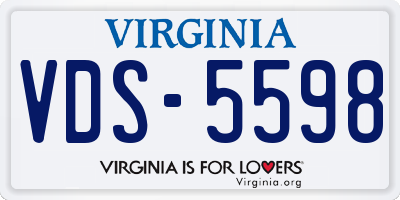 VA license plate VDS5598