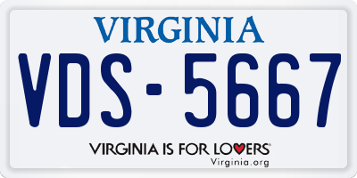 VA license plate VDS5667