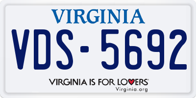 VA license plate VDS5692