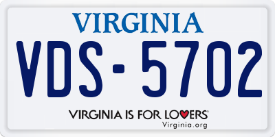 VA license plate VDS5702