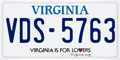 VA license plate VDS5763