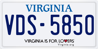 VA license plate VDS5850