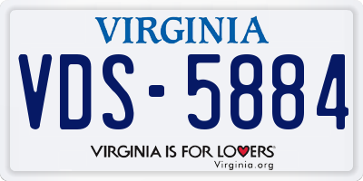 VA license plate VDS5884