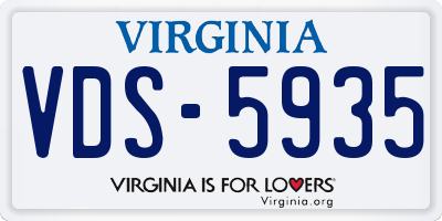 VA license plate VDS5935